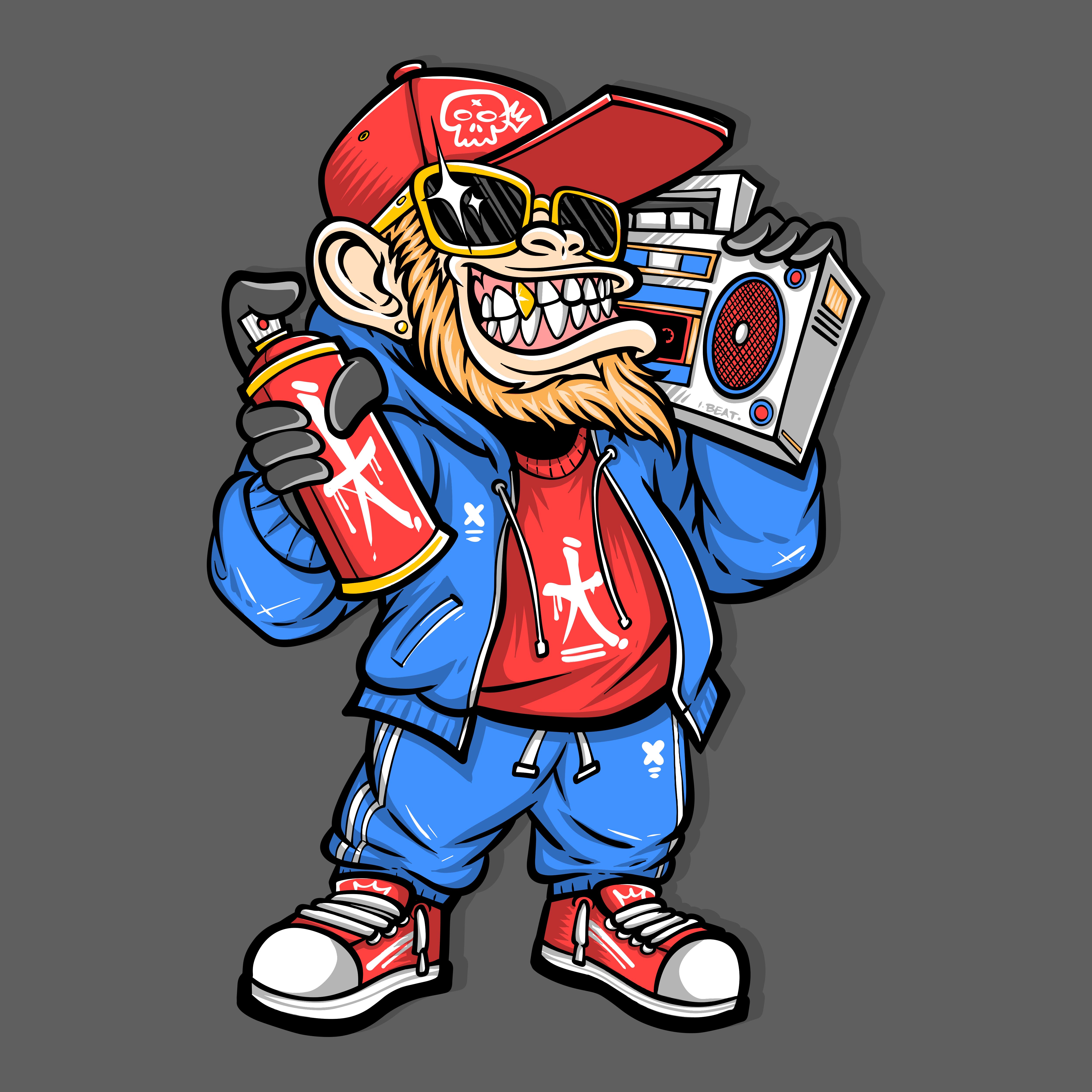 Urban Street Monkey Vector