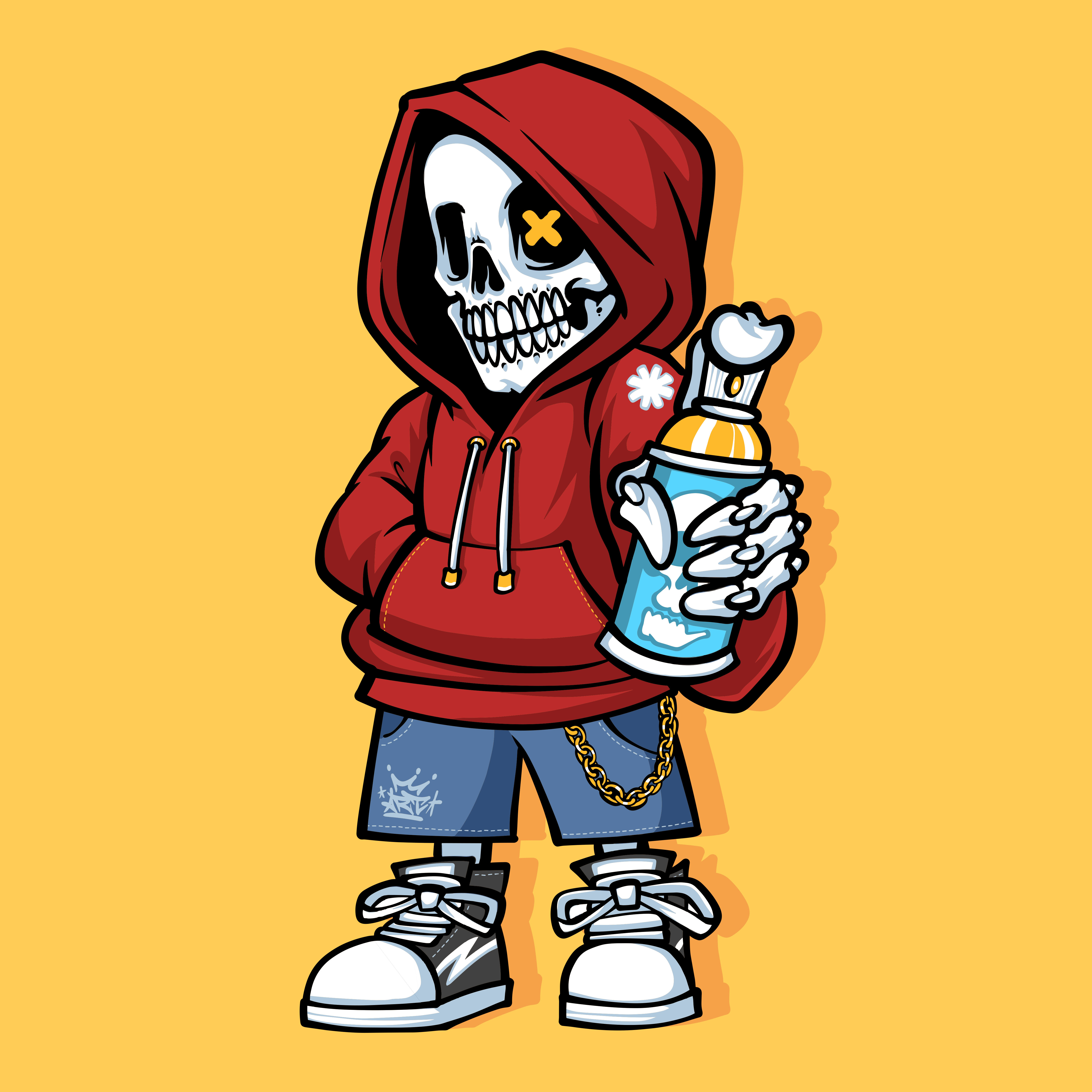 Street Skull Graffiti Vector