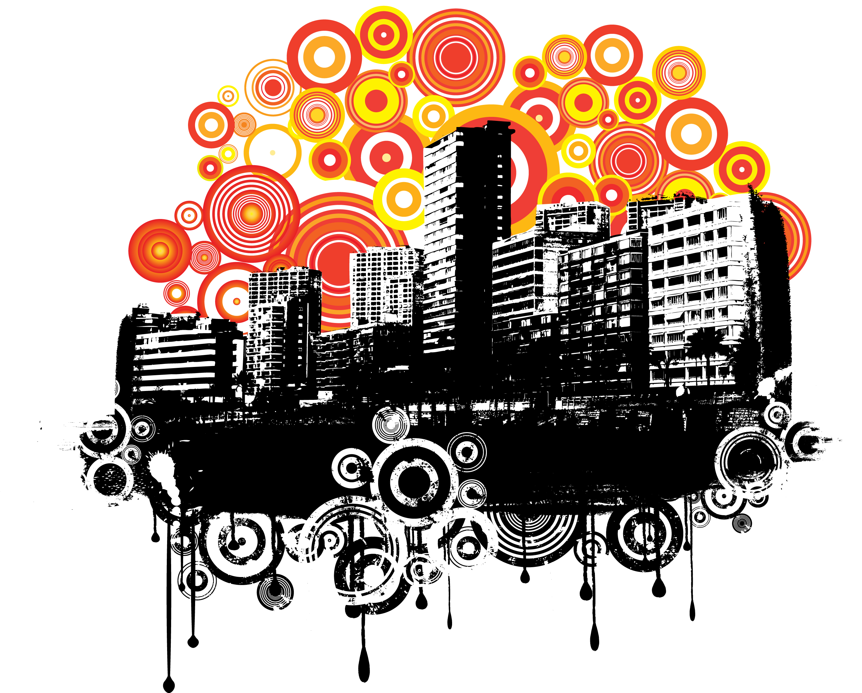 Urban Skyline Grunge Vector