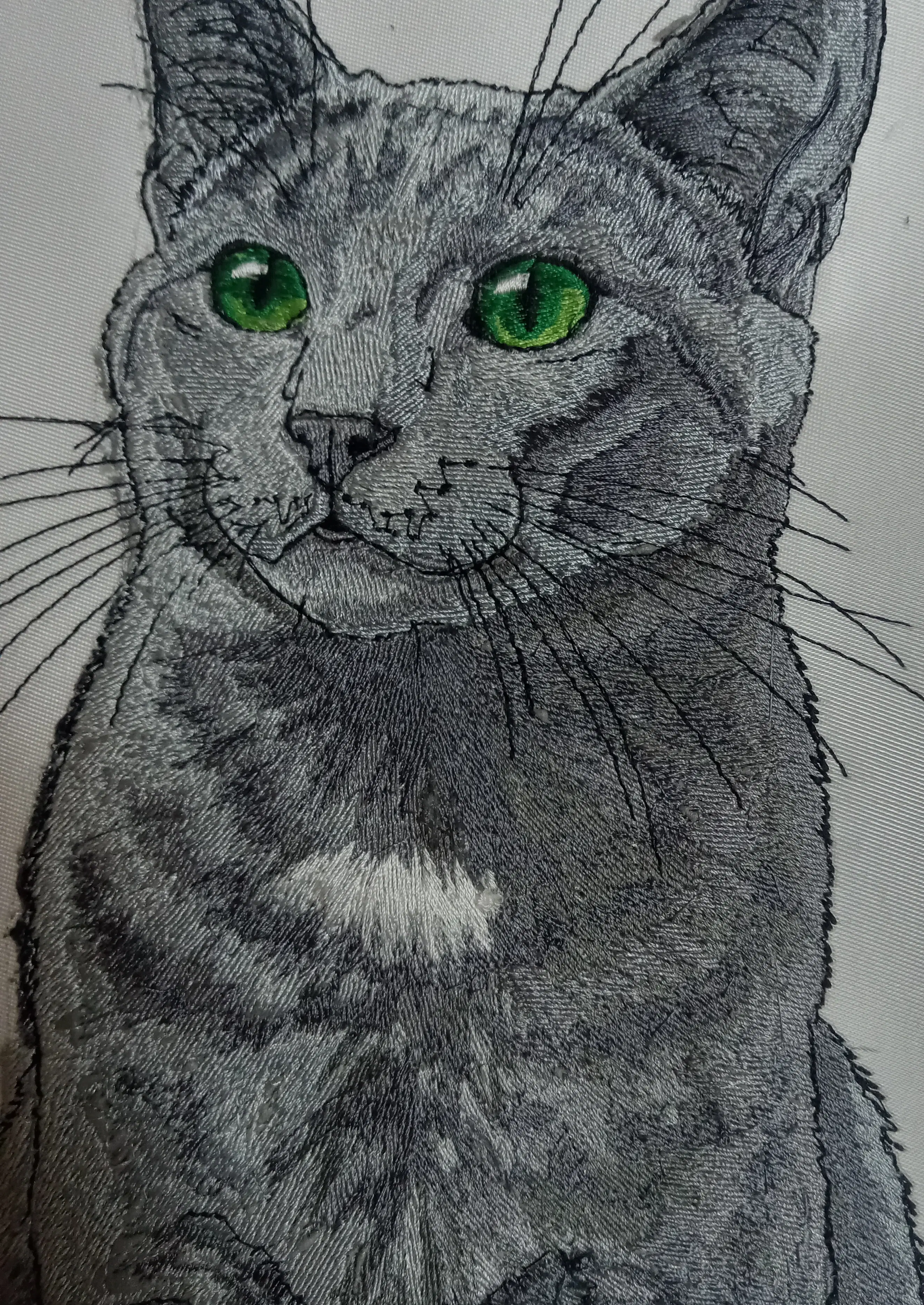 Realistic Cat Embroidery Digitizing